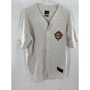 Religious Christian Jesus Cross Baseball Jersey Style Shirt Mens XL Double Sided